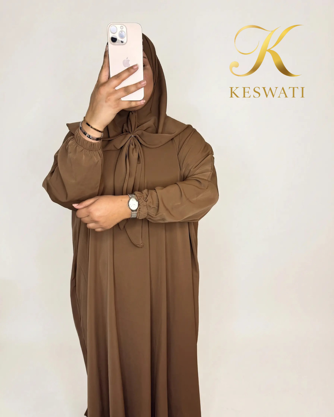 Abaya Classique Marron – Élégance & Confort au Quotidien