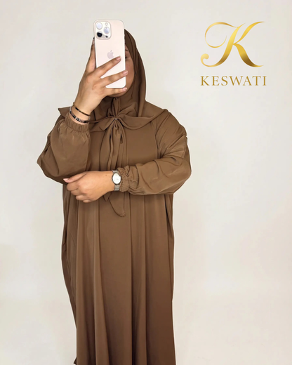 Abaya Classique Marron – Élégance & Confort au Quotidien