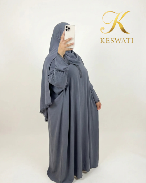 Abaya Classique Grey – Élégance & Confort au Quotidien